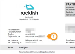 Rackfish Faktura webbhotell serverhosting